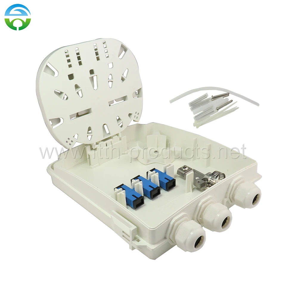 

10pcs 8 Core SC Simplex FTTH Terminal Box With 1x8 PLC Splitter HY-20-T8C