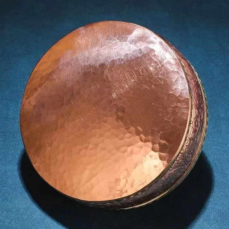 1Set Nepal Manza,Tibetan Copper Handicraft Contains Gemstones Buddhism Plate,Eight Auspicious Tribute Altars Desktop Decorative