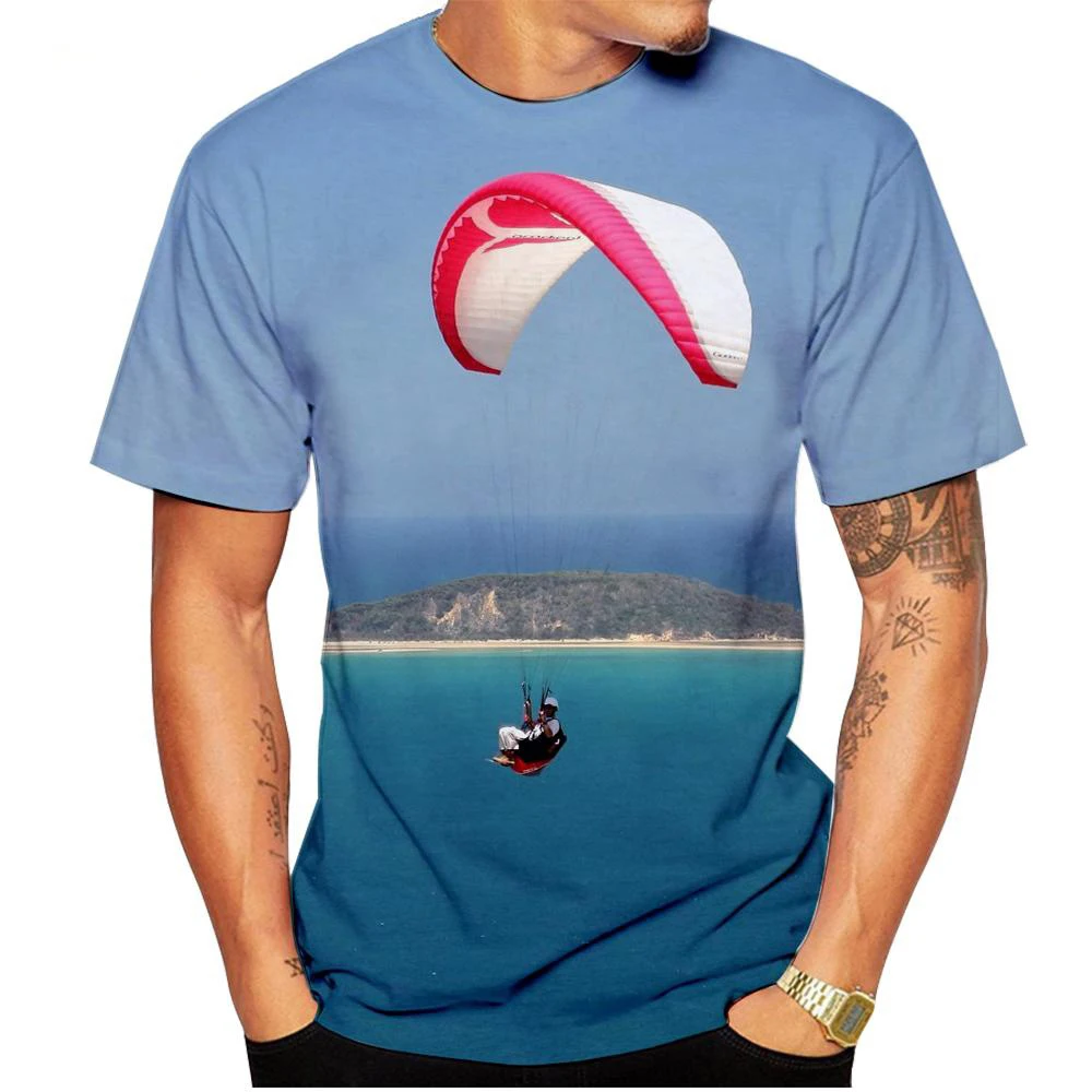 New Extreme Sports Paraglider 3D Print T-Shirts Summer Men Women Short Sleeve T Shirt Oversized Harajuku Tees Tops Kids Clothing