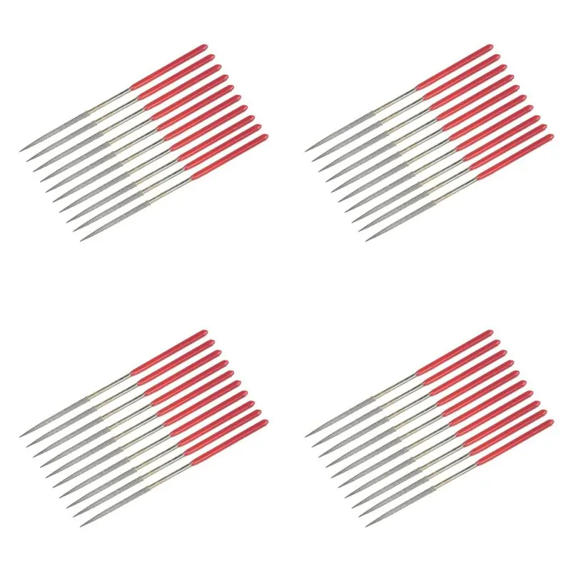 WORTHOWN-40Pcs Round Diamond Needles File, 3Mm X 140Mm Round Diamond Needle File Set For Metal Stone Wood Glass Grinding