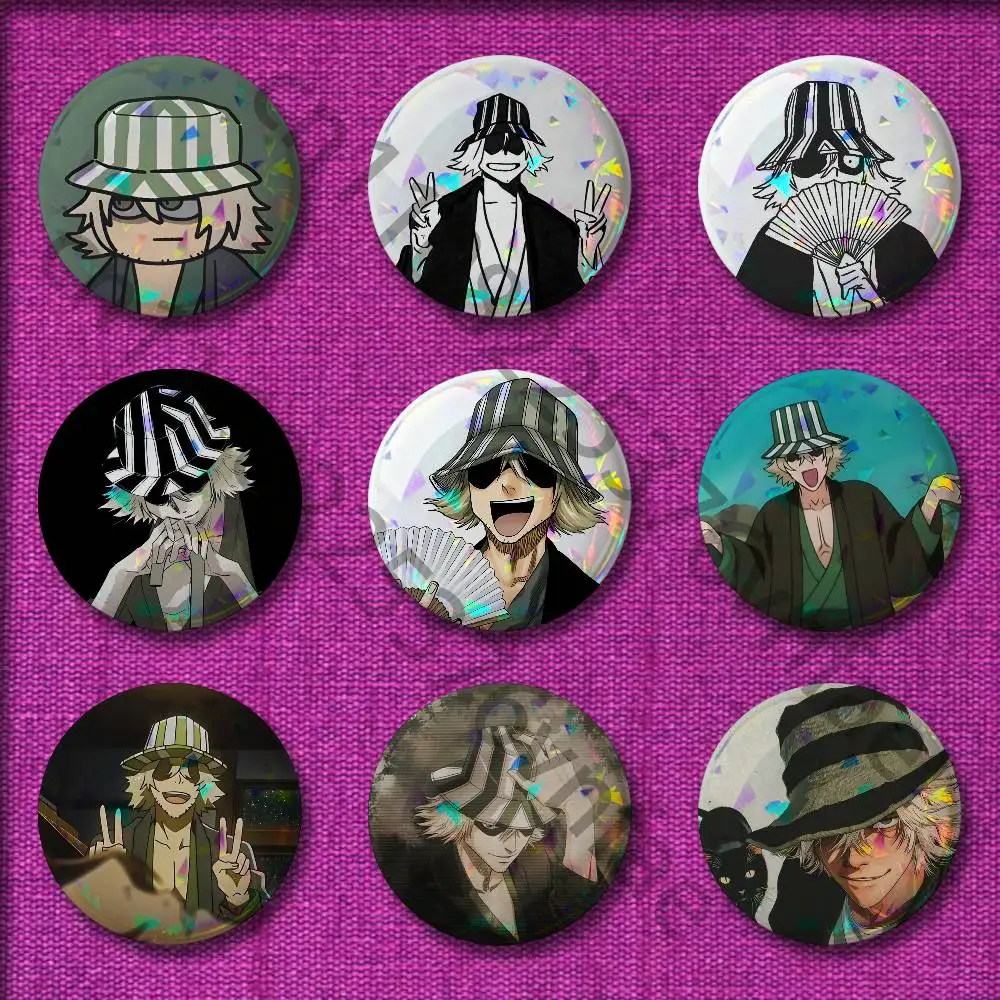 

Kisuke Urahara B-Bleach Badges 32mm 25mm 44mm 75mm 58mm Round Pin Brooch Hat Cap Souvenir Cosplay Gift Decorations