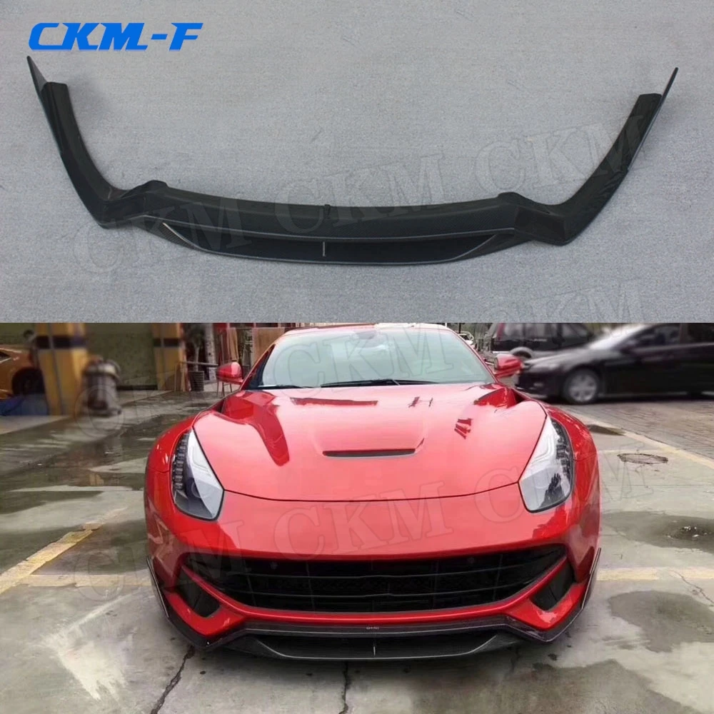 

D Style Front Lip Spoiler Case for Ferrari F12 Berlinetta 2013-2016 Carbon fiber FRP Head Chin bumper Guard Car Styling