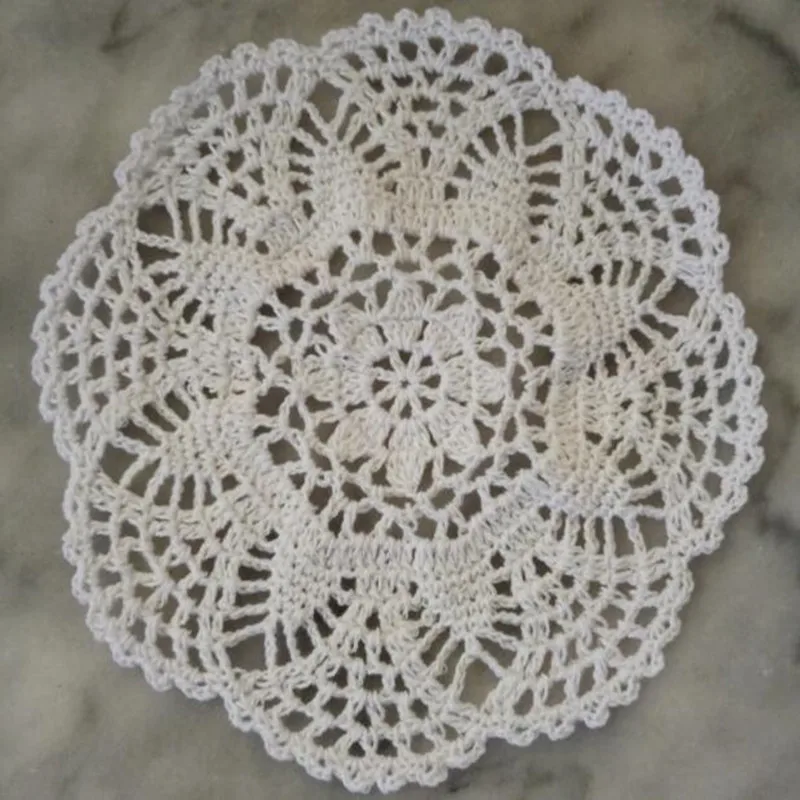 HOT Handmade Cotton Round Placemat Cup Coaster Mug Kitchen Wedding Table Place Mat Cloth Lace Crochet Tea Coffee Doily Dish Pad