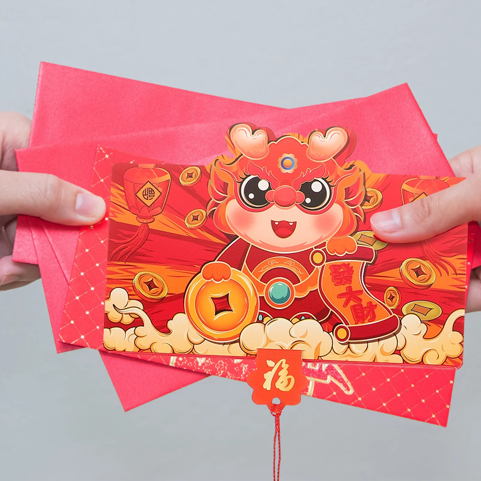 

Набор из 6 креативных красных конвертов в китайском стиле 2024 года, конверты для денег на весенний фестиваль, традиционный подарок