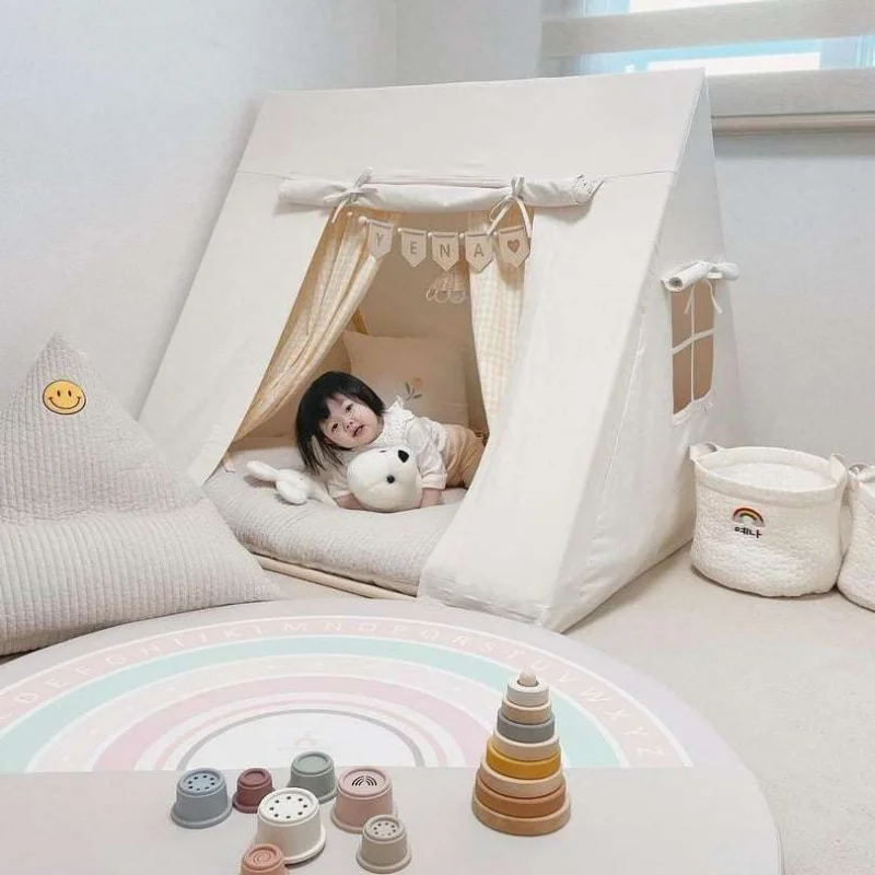 

Kids Indoor Play Tent Baby Bed Tent with Cozy Sleeping Teepee House for Bedroom Nursery Decor