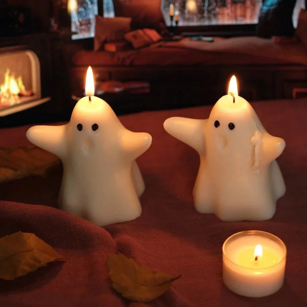 Halloween Ghost Candle Creative Ornaments Atmosphere Candle With Spooky Design Luxury Gift Fragrance Candle Party Desktop Decor