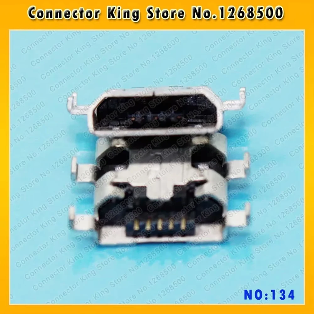 ChengHaoRan-Puerto plano de 5 pines de uso común, Conector Micro USB de 4 pies DIP 5P, toma de carga, MC-134