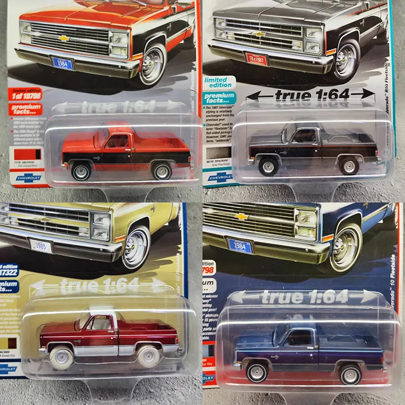 Modelo de Coche de Aleación a Escala 1/64 de la Serie World Car, Chevrolet Pickup 1984, Juguete Coleccionable, Regalo, Souvenir, Adorno de Exhibición