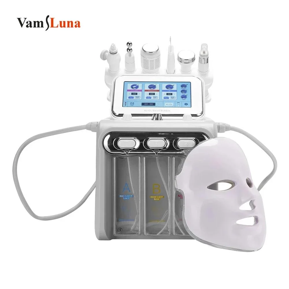 New In 7In1 Hydro Water Oxygen Face Cleaning Jet Peel Machine Ance Pore Face Massage Beauty Health Small Bubble Skin Care Device