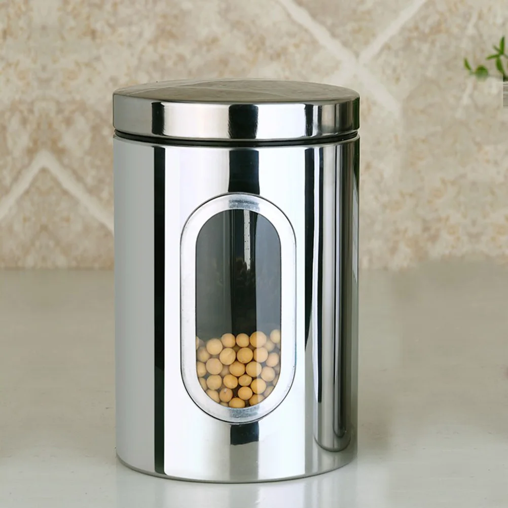 

Stainless Steel Food Storage Sealed Can Canister Kitchen Tool Coffee Beans Tea Grains Snacks Container Pantry Use