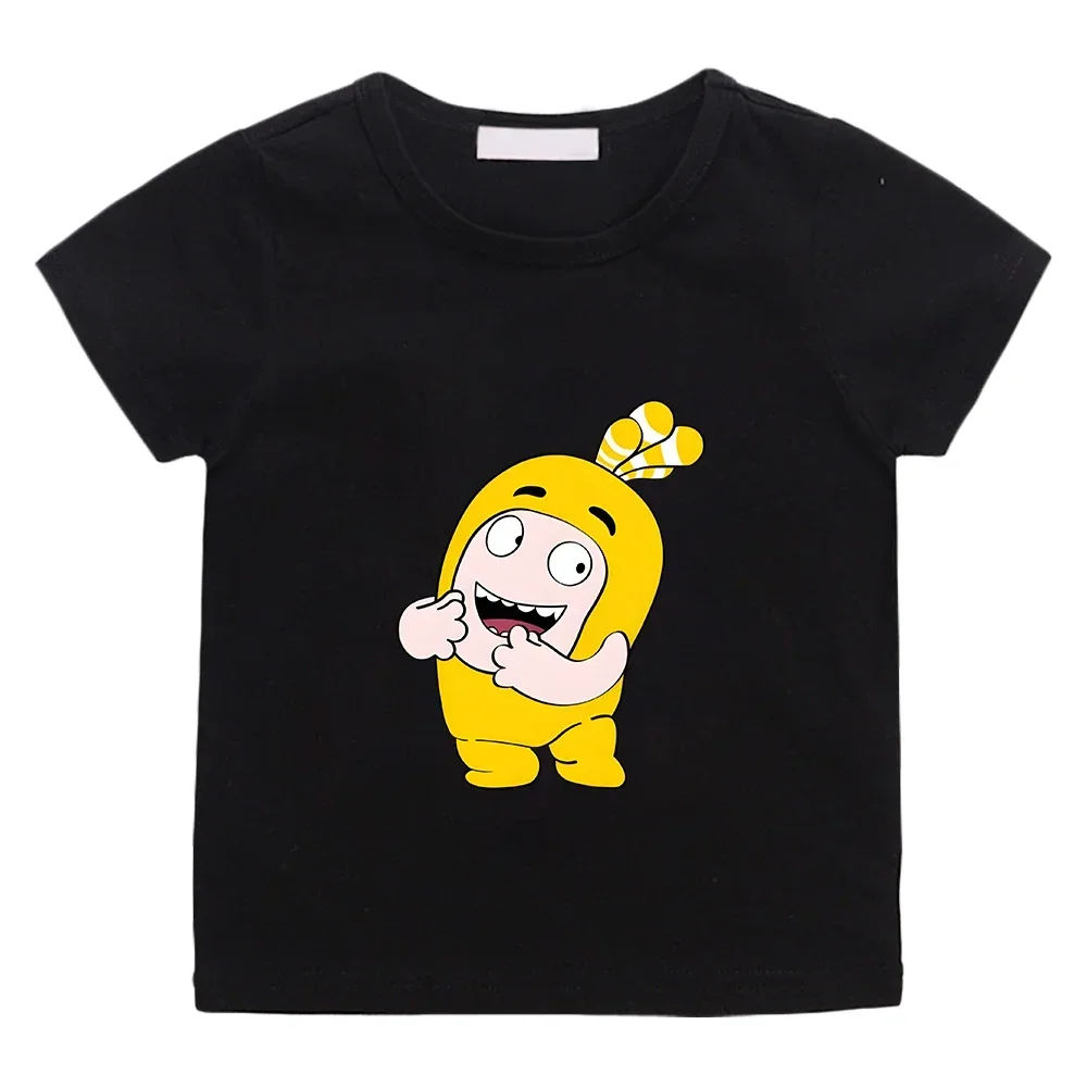 Oddbods Yellow BUBBLE Graphic T-shirt High Quality 100% Cotton Summer Tee-shirt Boys and Girls Children Tshirt O-neck Cute Tees