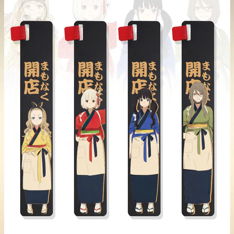 Anime Lycoris Recoil Nishikigi Chisato Inoue Takina Nakahara Mizuki Kurumi Creative Metal Bookmark Ruler Pendant Present Gift 2