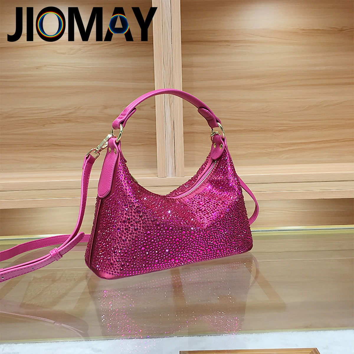 JIOMAY Light Luxury Dinner Bag Luxury Designer Bags Diamond Women\'s Handbag Sparkling Crossbody Bag Fashion Purses for Women