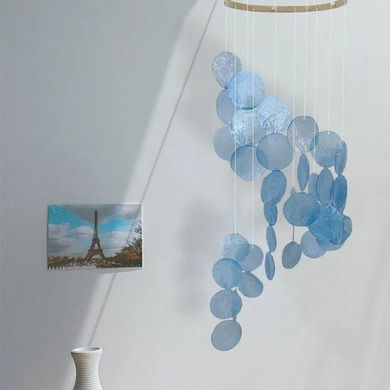 Creative Natural Shell Wind Chime Wall Hanging Pendant For Bedrooms Windows Balconies Gardens Home Living Room Decoration Crafts