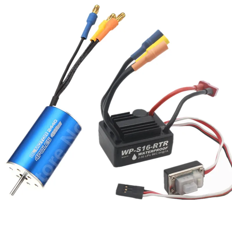 

Brushless Modification Kit 25A Waterproof ESC 2-3S 2440 Motor For 1/16 1/18 Scale Models Remote Control Car RC Car WP-S16-RTR