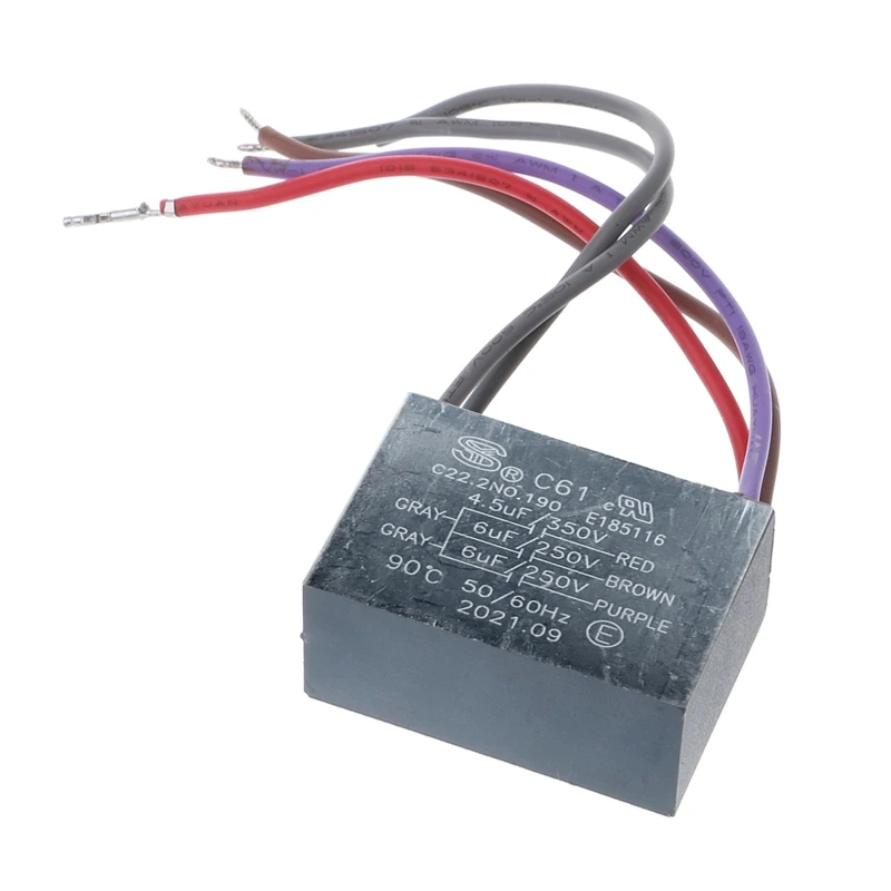 CBB61 Ceiling Fan Capacitor 4.5uf+6uf+6uf 5 Wire 250V 5 Speed Starting Capacitor
