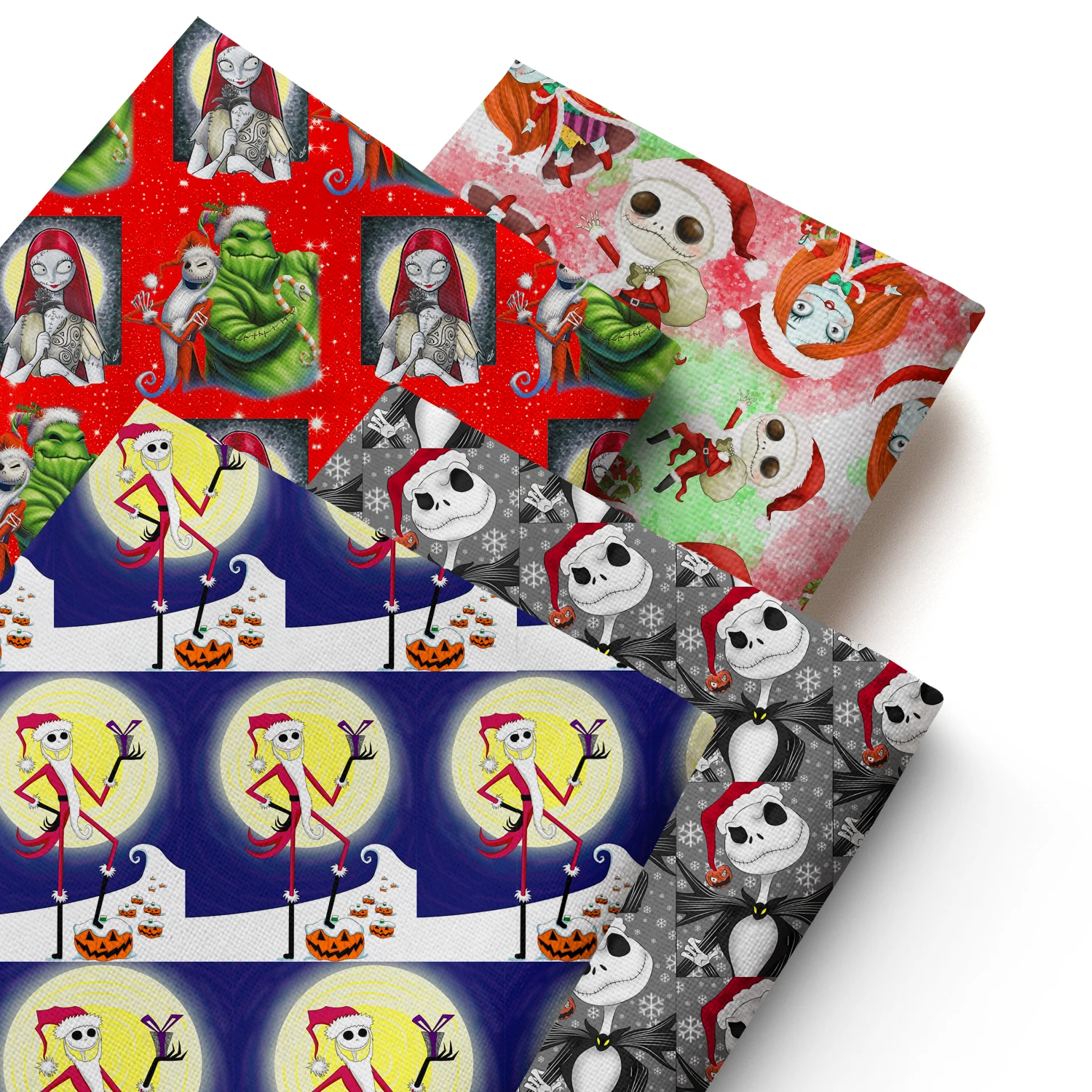 Tela de poliéster con tema de Jack Skellington, precortada, 57x19,68 pulgadas, pesadilla antes de Navidad