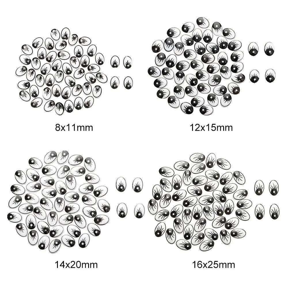 50 pz/borsa burattino regalo creativo fai da te che fa gli occhi della bambola animale del fumetto per le bambole dei giocattoli farciti ciglia nere