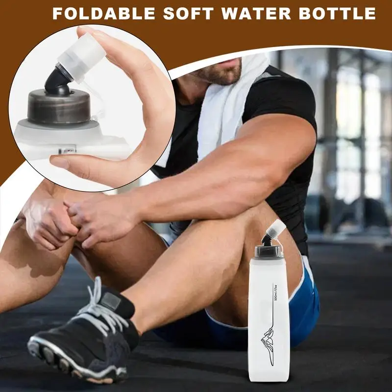 

Soft Flask Portable Folding Drink Bags Reusable Water Bottle 500ml Outdoor Sports Accessory Foldable Hydration Flask With