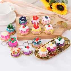 food keychain Simulated Cream Cupcakes Food Keychains Keyring For Women Gift New Creative Lovely Colorful Dessert Bag Box Car