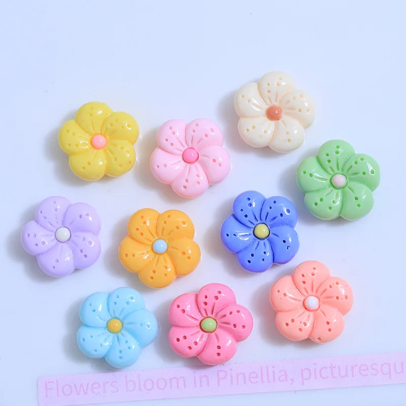 20pcs Colored Mix Resin Flatbacks Mini Sakura Decoration Cabochons Cute Kawaii Small Flower DIY Craft Accessories Kids Play Gift