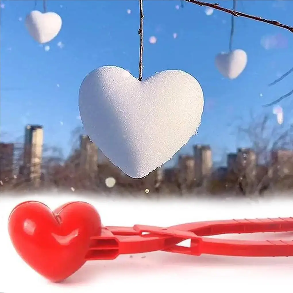 1 Set Snowball Maker Snowman Duck Heart Shape Clip Mold Plastic Winter Brick Mold Shovel Toys for Kids Outdoor Sports