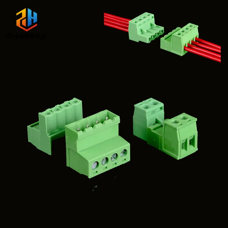 1 Pair KF2EDGKR 5.08mm Butting Pluggable Terminal Block 2-10Pin Screw Type Plug-in Connection Connector