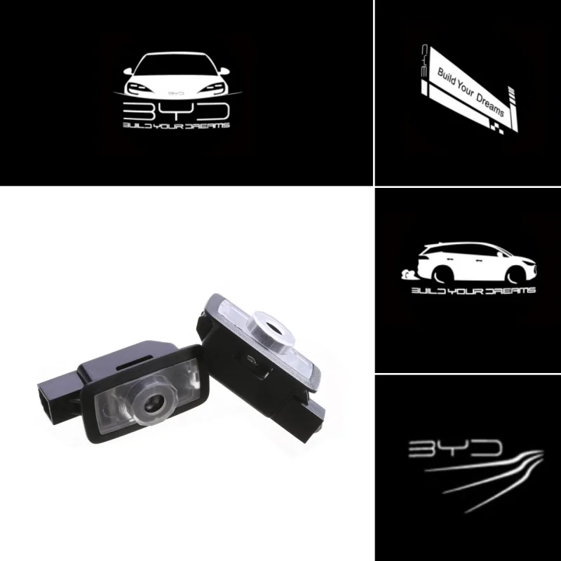 2Pcs LED Logo Projector Welcome Light For BYD Han DM Song PLUS Seal EA1 Laser Puddle Light Car Door Courtesy Lamp Auto Decor