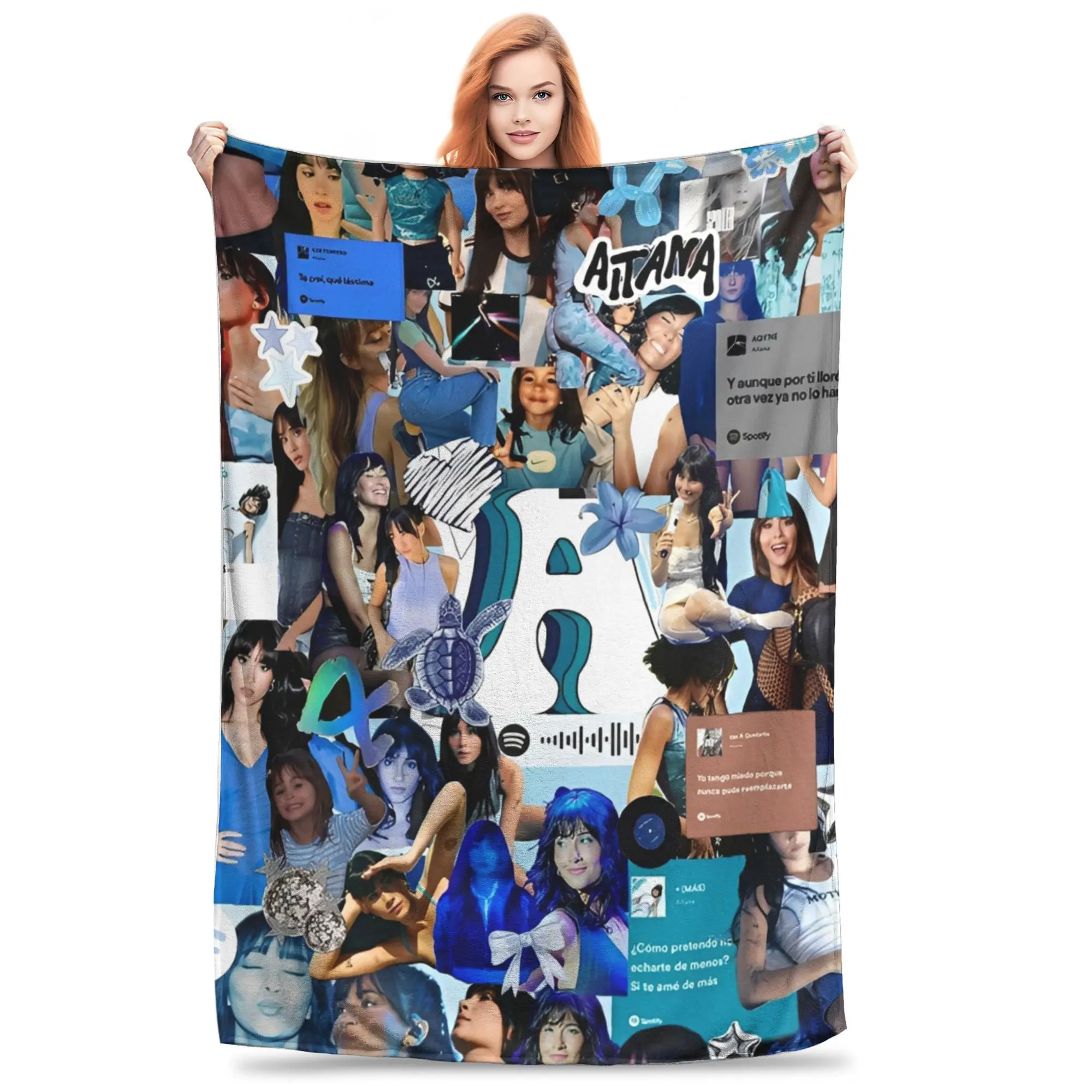 

Aitana Music Singer Flannel Blankets Winter Warm Soft Throw Blanket for Children Couch Chair Fluffy Bedspread Sofa Bed Cover