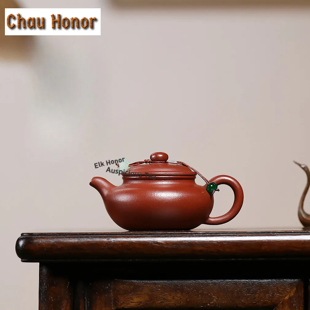 

Чайник из исинской фиолетовой глины, 95 мл, ручной работы, в древнем стиле, из необработанной глины Чжу, китайский чайный набор из цзяшы, аксессуары