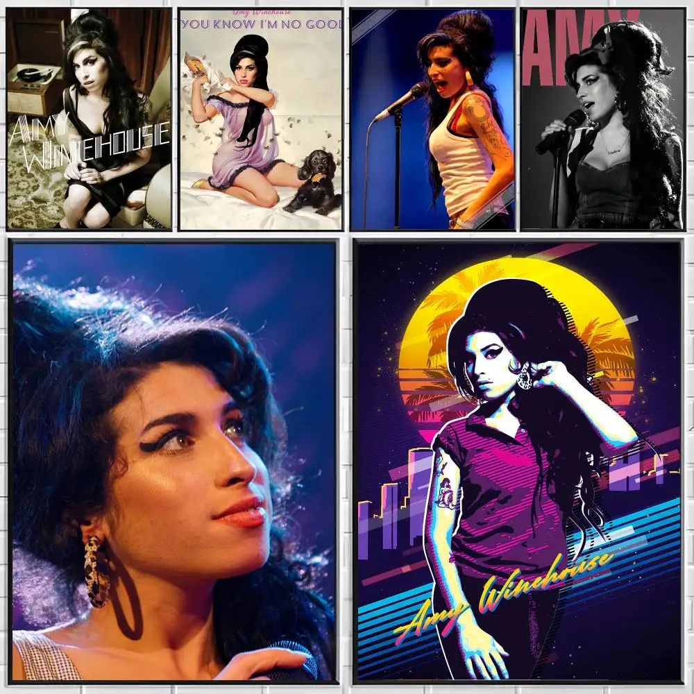 Singer Amy Winehouse Poster Stylish Wall Art for Bedroom Living Room Bar Café Home Decor Gift