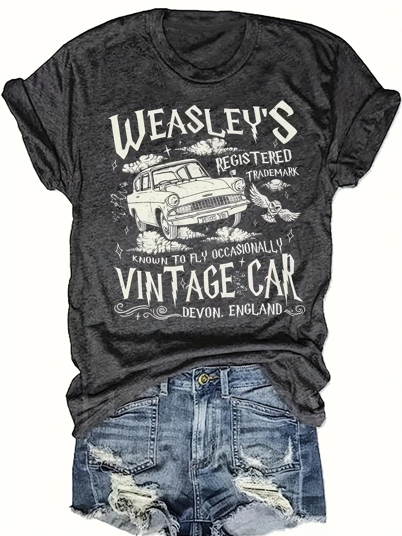 

Футболка больших размеров с замысловатым узором — круглый вырез, короткий рукав, всесезонный топ, всесезонный топ | Повседневный стиль | Трикотажная вязка