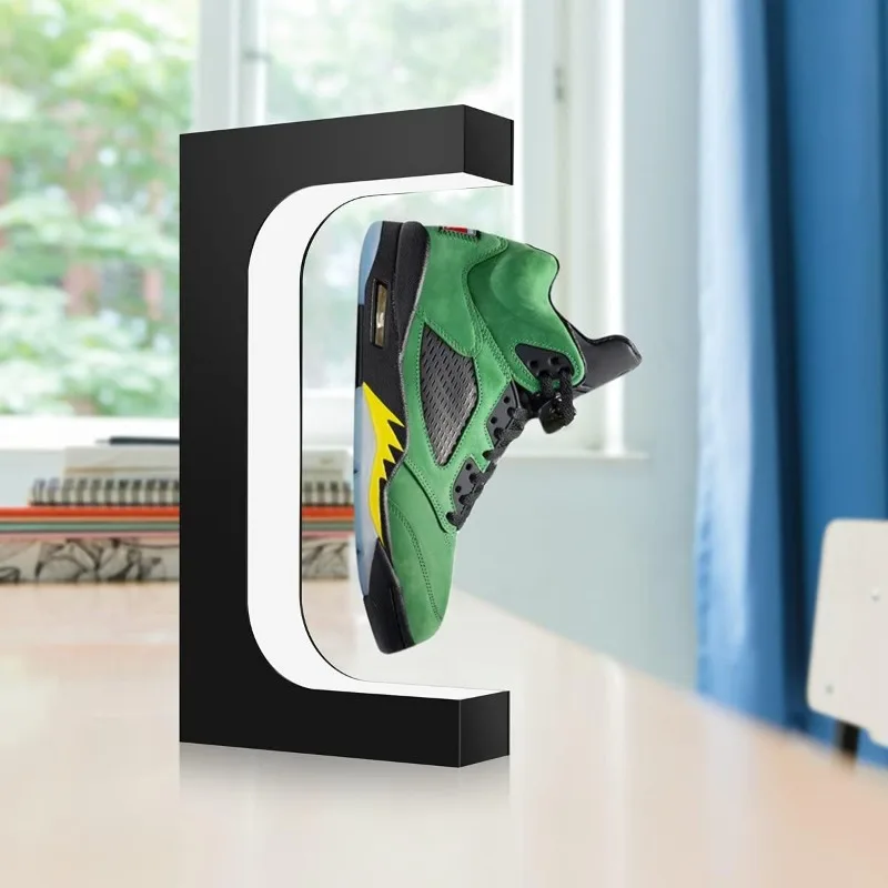 

360°Rotation Floating Shoe Display Stand, Magnetic Levitation Sneaker Rack, With LED Light Sneaker Levitating Shoe Shelf