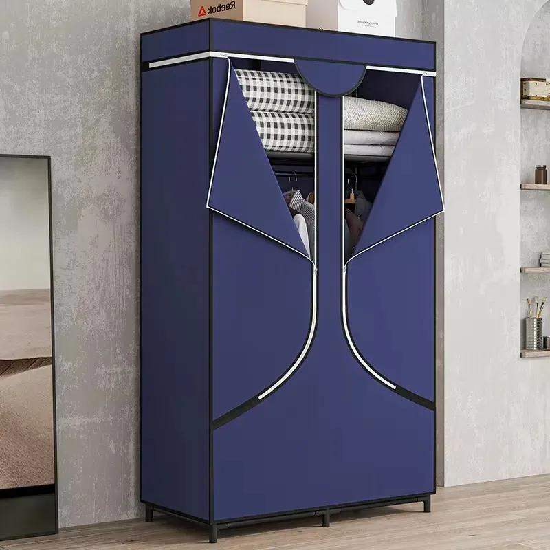 Custom Bamboo Folding Single Wardrobe Fabric Steel Frame Dustproof Simple Fashion Creative Dormitory Cloakroom Storage