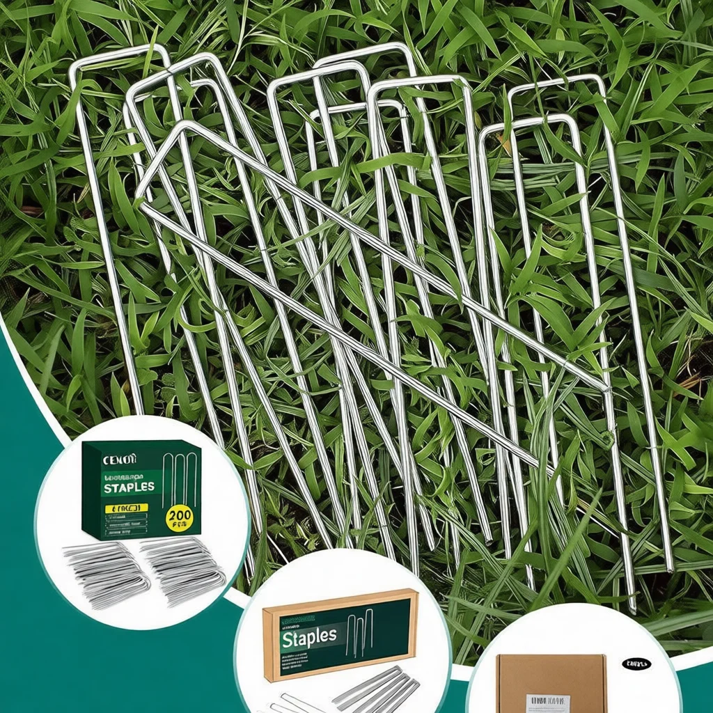 Galvanized Steel U Stakes Garden Ground Anchors Heavy Duty Landscape Pins For Weed Barrier Fabric Mesh Turf Grass Securing
