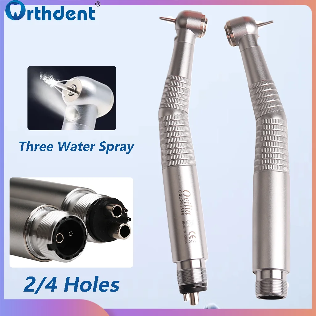 Dental High Speed Air Turbine Handpiece With LED E-Generator 2 Holes4 Holes Optional Water Spray Dentistry Bearing Turbine Rotor