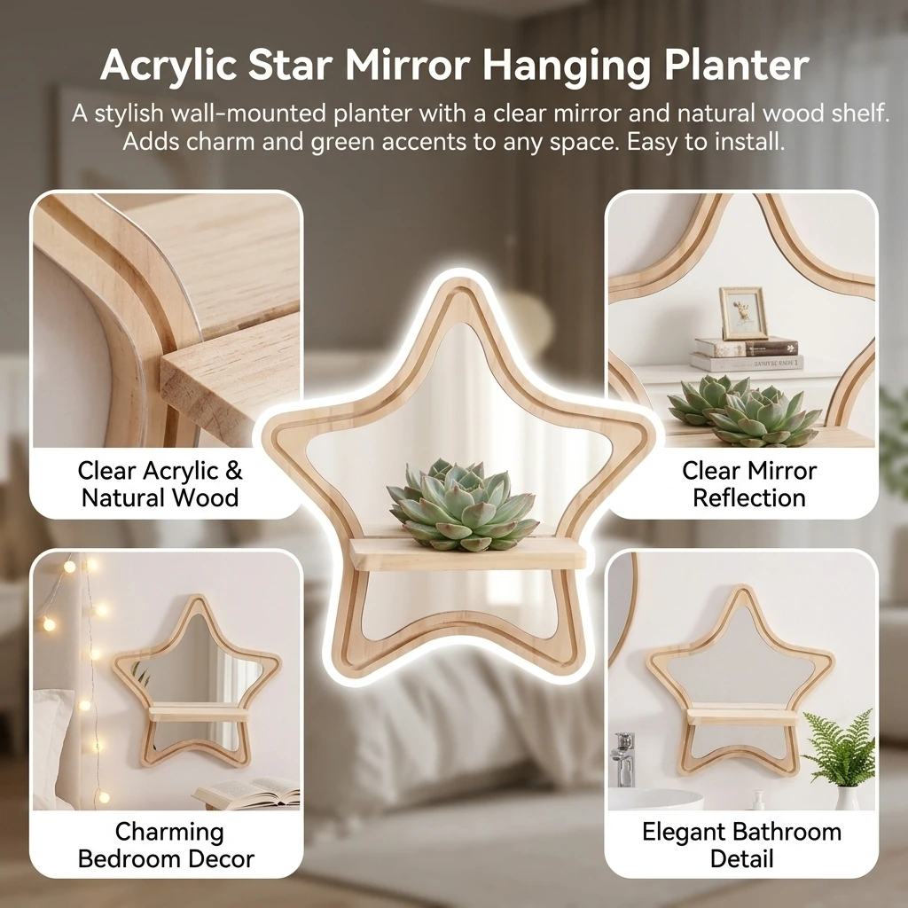 Macetero Colgante de Pared con - Home Decor Mirror reseña y precio