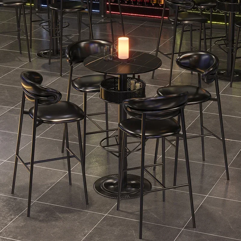 Taburetes de Bar negros Para jardín, estilo nórdico, diseño de Patio, taburetes de Bar Para el hogar, Bistro, restaurante, Sillas Para Barra, muebles de Bar