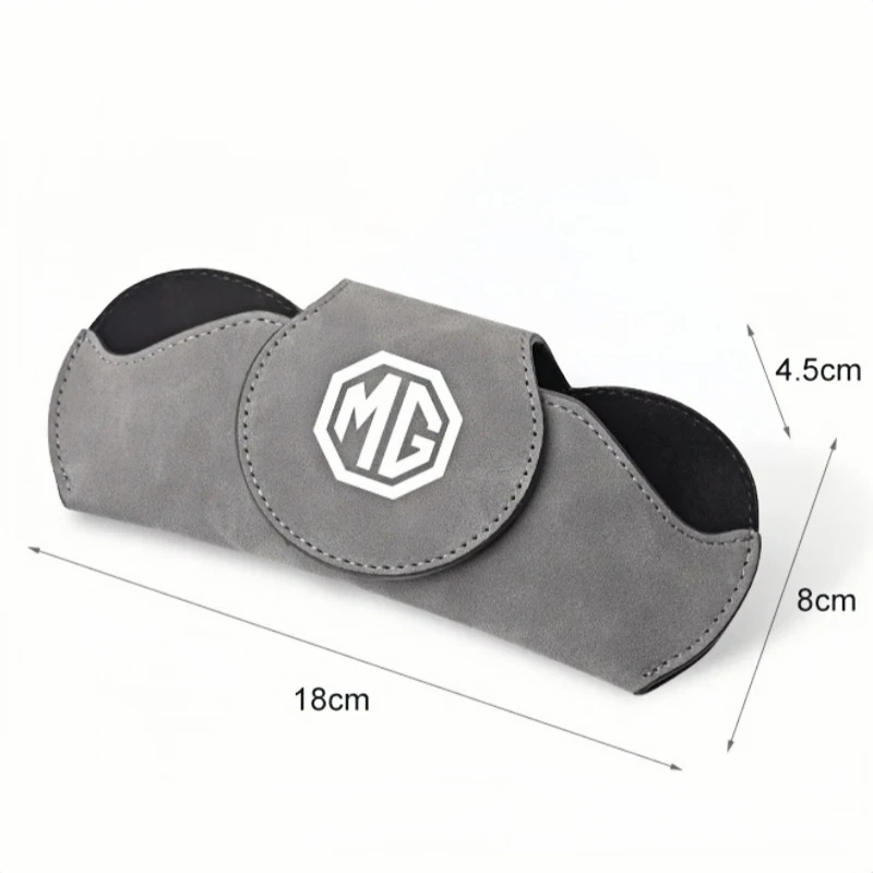 Auto Sun Visor Leather Sunglasses Storage Clip Car Logo Eyewear Glasses Box Organizer For MG ZS MG4 EV MG5 MG HS MG3 MG6