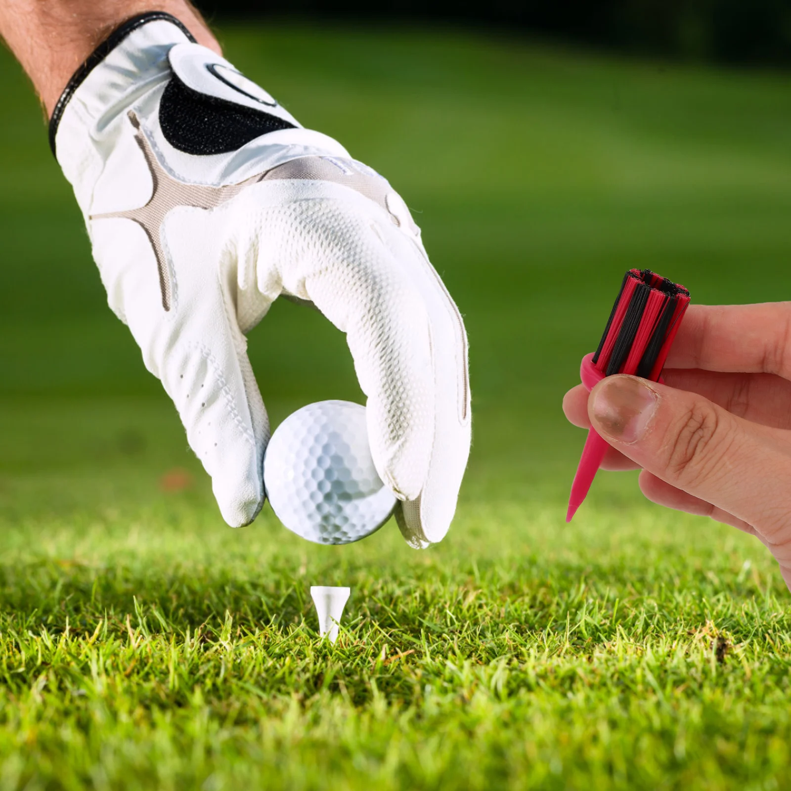 8 pezzi Tees Tees per spazzole multifunzionali infrangibili per punte di ricambio Robusto supporto per palline da golf in plastica Campo di guida Tee Rosso