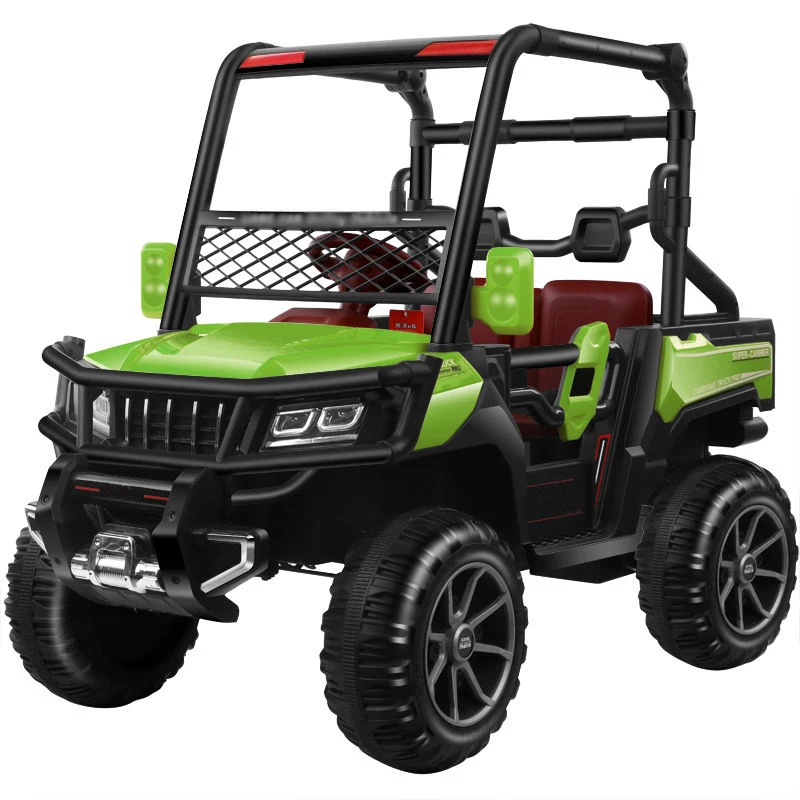 Children's Electric Ride-On Four-Wheel Off-Road Car With Passenger Seat-Remote-Controlled For 5 To 7 Years Old-Plastic
