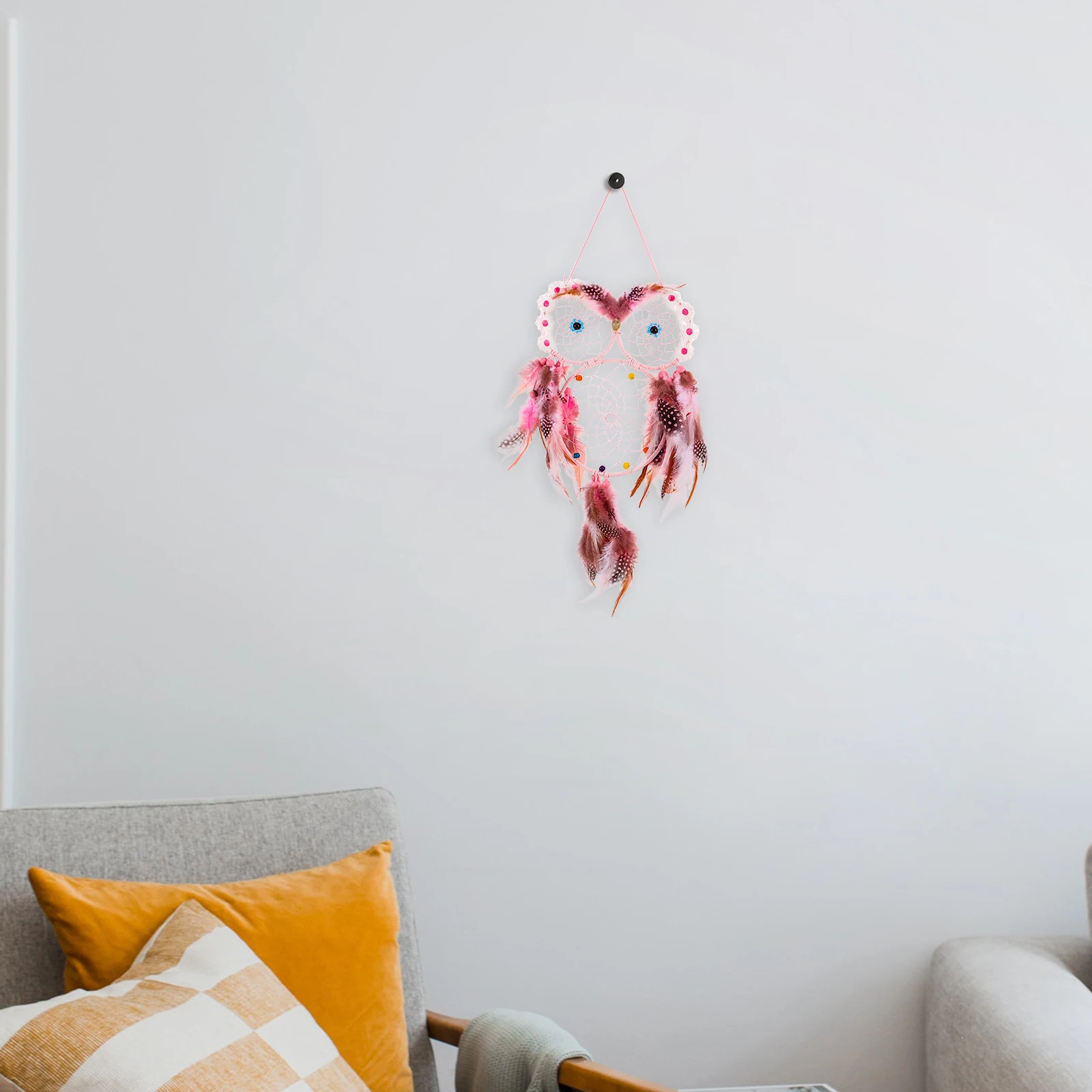 

Owl Dream Catcher Bird Ornaments Bedroom Wall Hanging Decorations Catchers for Decorate Carcher Hoop Toddler