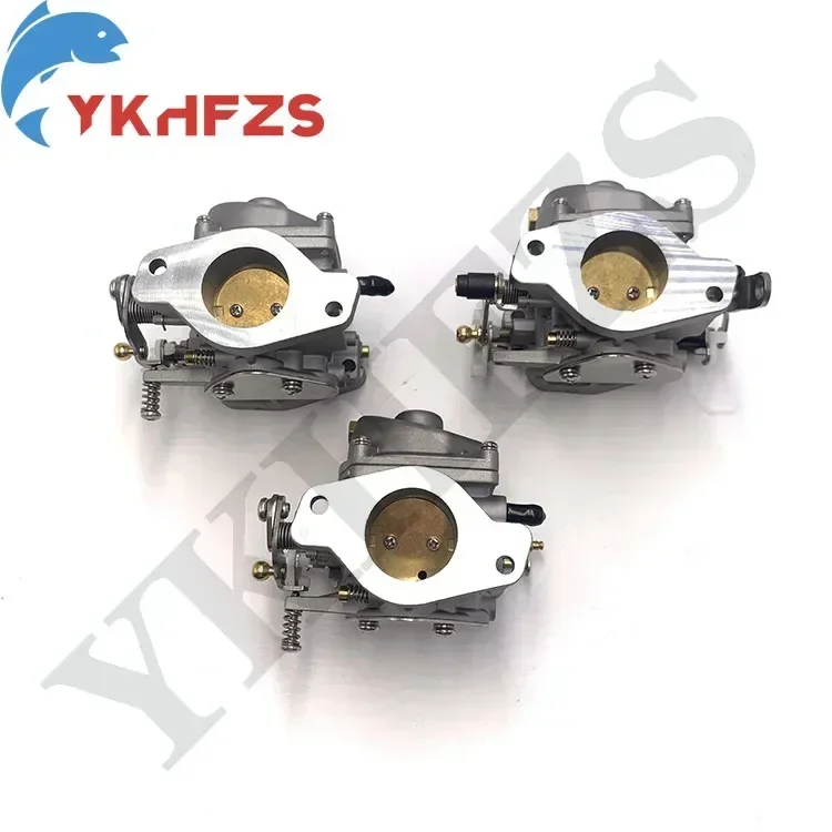 Carburador 6K5-14301-00 6K5-14301-10 6K5-14301-03 (Conjunto de 3 Peças) para Motor de Popa Yamaha 60HP E60 T60 / Motor de Barco Parsun T60