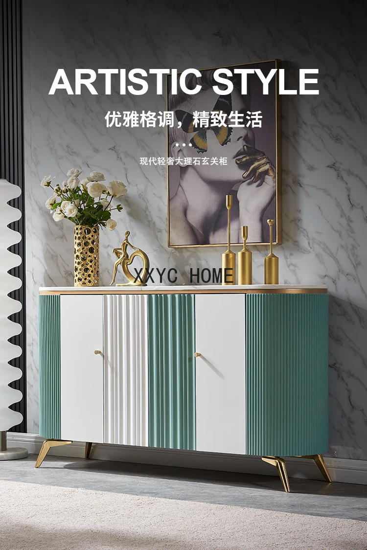 

Mild Luxury Marble Entrance Cabinet Storage Locker Living Room Decorative Cabinet Home Sideboard