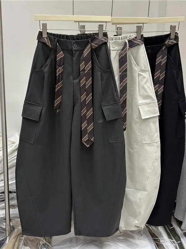 

plus Size High Waist Workwear Casual Pants Women Loose Straight Leg Wide Leg Knife Pants Balloon Pants Trendy 2