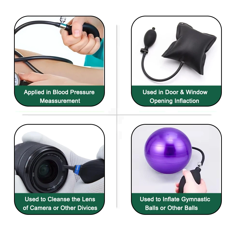 Manual Air Inflation Ball Blood Pressure Cervical Tractor Latex Balloon Bulb with Pump Valve for Sphygmomanometer Manonometer D2