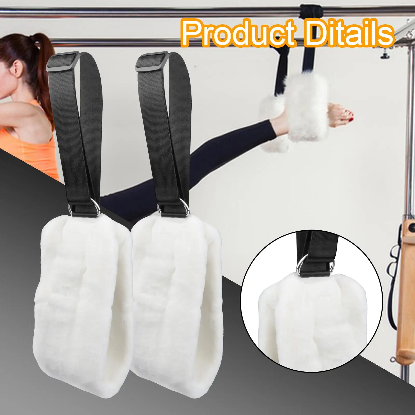 2 correas reformadoras de Pilates correas flexibles de felpa para Yoga, accesorios para equipos de Pilates, correas de ejercicio para estudio