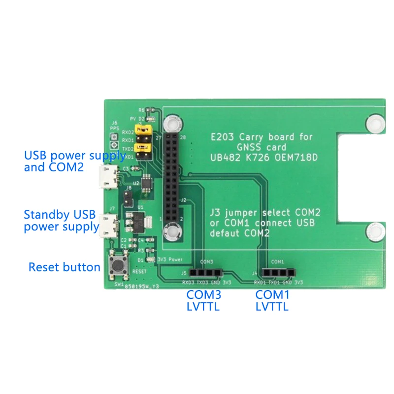 Receptor GNSS Carry Board, Diferencial de posicionamento de alta precisão, Cartão RTK, UB482 K726, OEM718D, V28, UM982