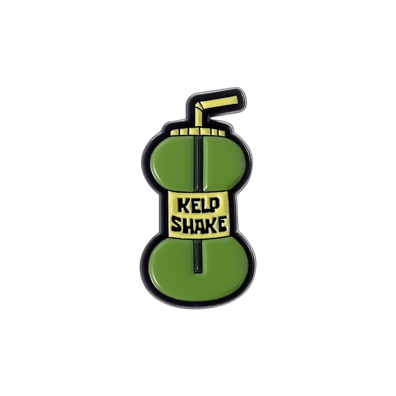 Pines Personalized Beverage Bottle Design Women's Brooch Creative Personality Green Water Bottle Water Cup English Letter Badge