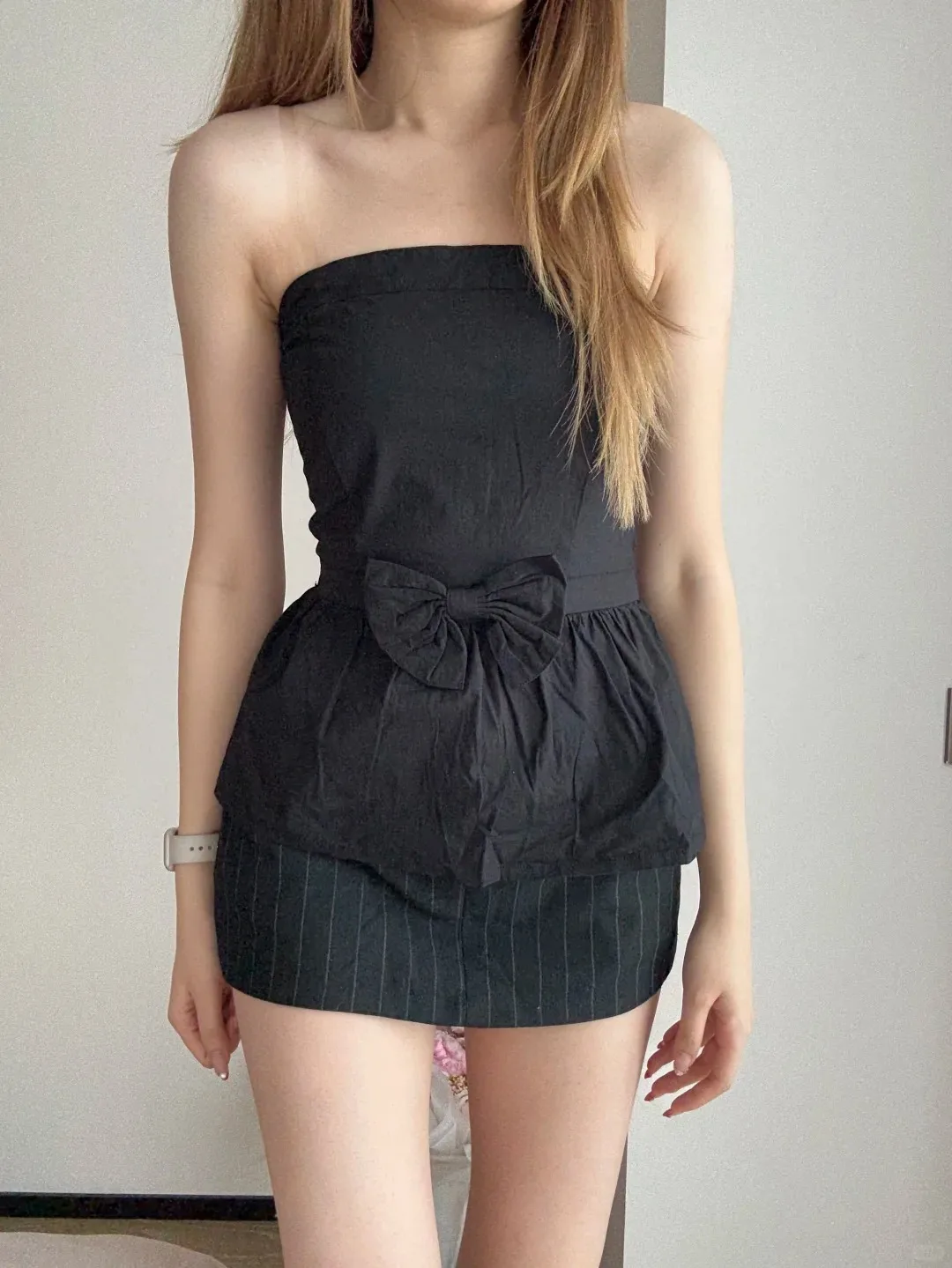 Black Striped Low Rise Mini Skirts Women Summer Pockets Straight Streetwear Casual Slim Short Falda Sweet Chic Vintage Skirt